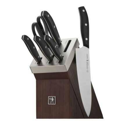 7-pcs, Knife block set, brown